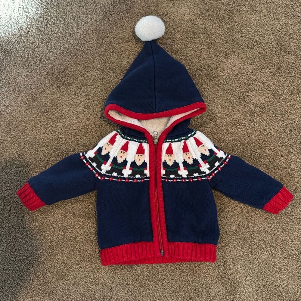 Hanna Andersson Fleece Lined Baby Sweater 3-6m
